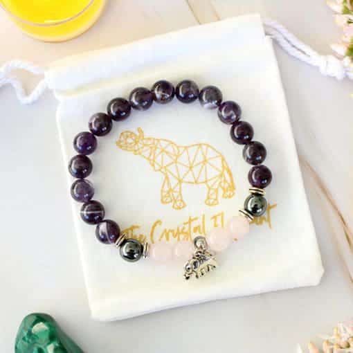 amethyst elephant bracelet