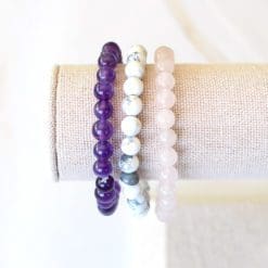 Serenity Crystal Bracelet Set - Howlite, Amethyst, Rose Quartz