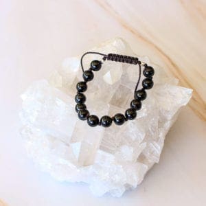 Black Onyx Macarame Knot Bracelet