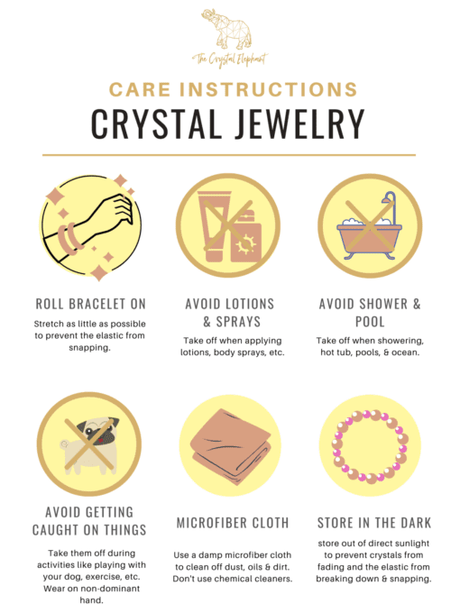 Care Instructions For Elastic Crystal Bracelets - The Crystal Elephant