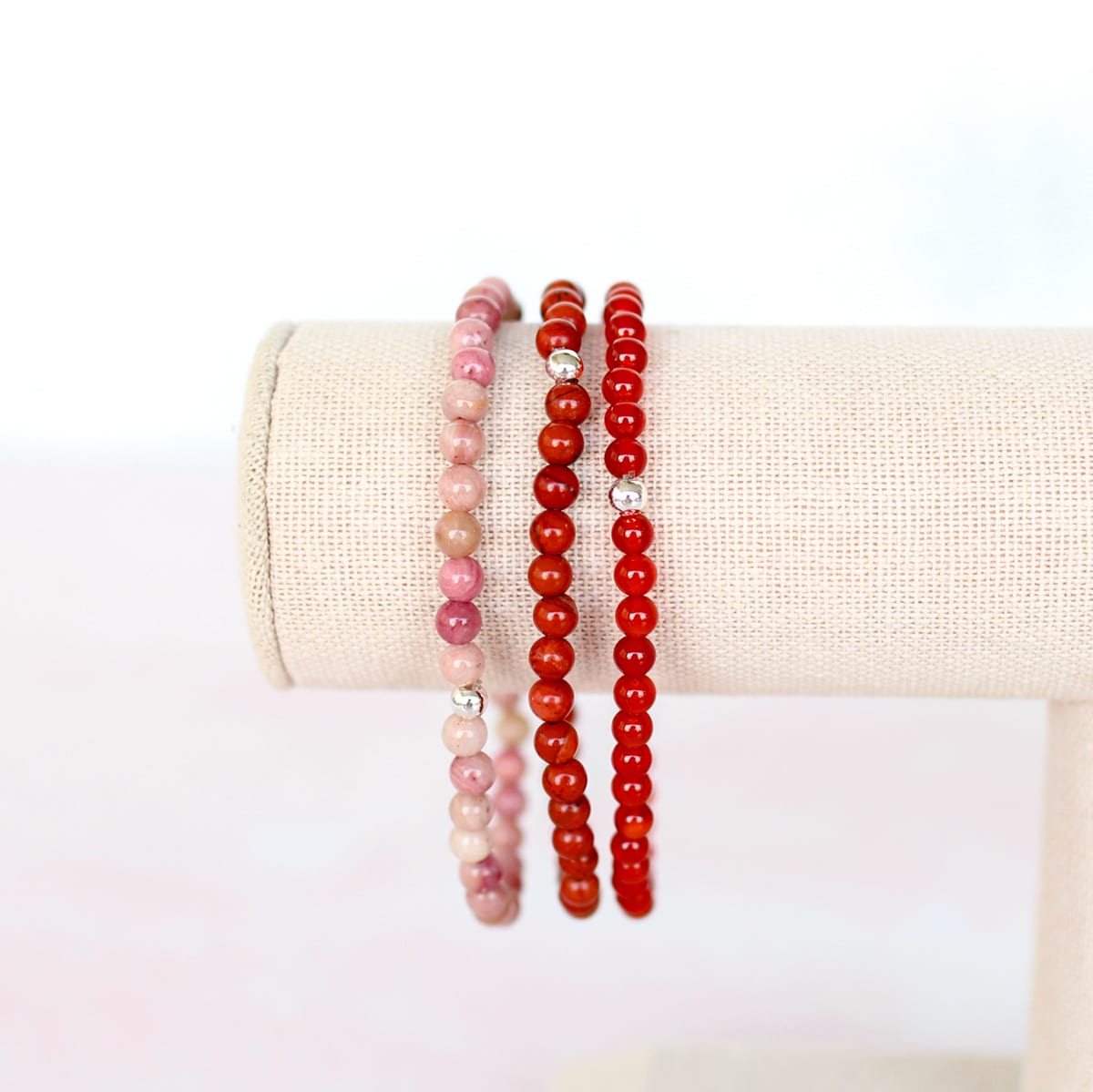 Bohemian Glass & Synthetic Crystal Bracelet Set For Women – 6-Piece Stackable Beaded Bracelets