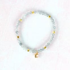 Dainty Labradorite Moon Crystal Bracelet | Faceted | 4mm | Transformation, Connection, Protection