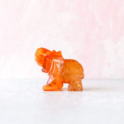 Carnelian Crystal Elephant Figurine | Energy & Good Luck