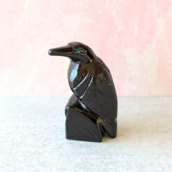 Black Onyx Crystal Raven Figurine | Protection | Inner Strength | Guardian