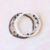 Anxiety Relief & Protection Natural Crystal Bracelet Set | Snow Quartz, Smoky Quartz & Dragon Vein Agate | 4mm Dainty