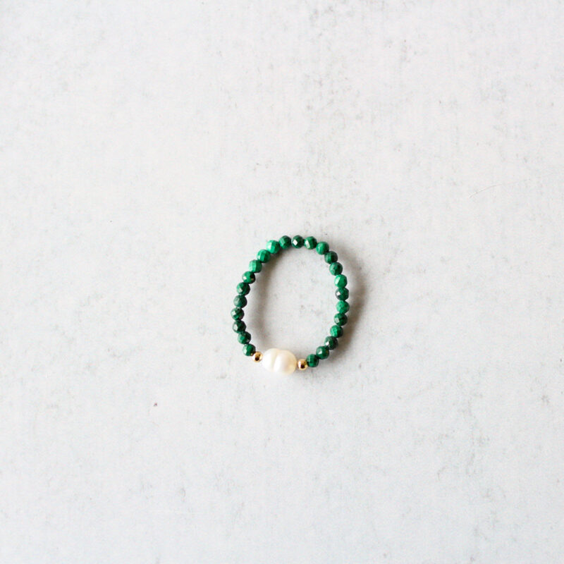 Comfortable Stretch Rings Dainty Crystal & Pearl Stretch Ring | Faceted | Stackable - The Crystal ...