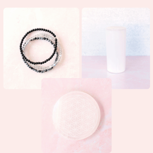Energy Reset Bundle | Crystal Bracelets | Selenite Charging Stand