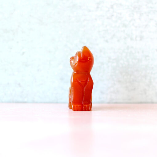 Carnelian Crystal Cat Figurine | Courage • Vitality • Motivation - Image 2