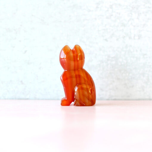 Carnelian Crystal Cat Figurine | Courage • Vitality • Motivation - Image 3