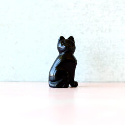 Black Onyx Crystal Cat Figurine | Protection • Focus • Inner Strength