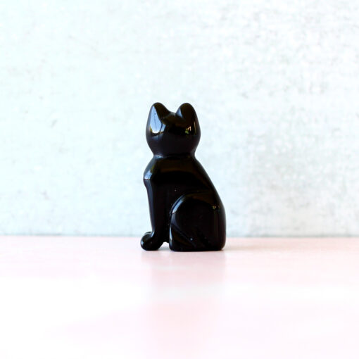Black Onyx Crystal Cat Figurine | Protection • Focus • Inner Strength - Image 3