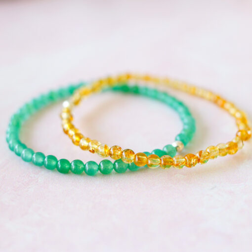 Lucky Abundance Crystal Bracelet Set | Green Aventurine, Citrine | 4mm - Image 7