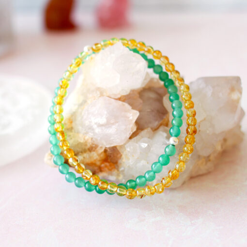 Lucky Abundance Crystal Bracelet Set | Green Aventurine, Citrine | 4mm - Image 5