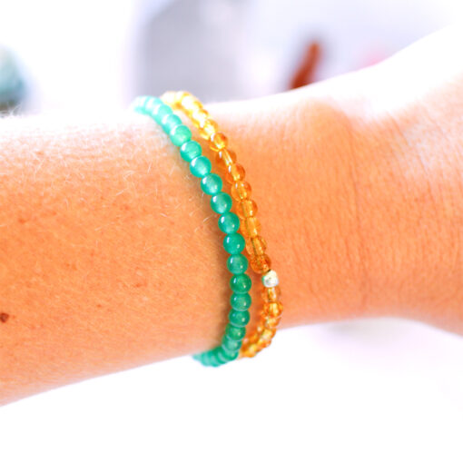 Lucky Abundance Crystal Bracelet Set | Green Aventurine, Citrine | 4mm - Image 3