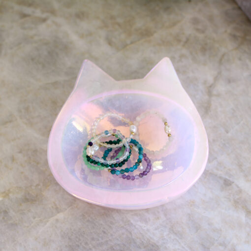 Aura Rose Quartz Cat Trinket Dish | Self-Love • Calm • Radiance - Image 5