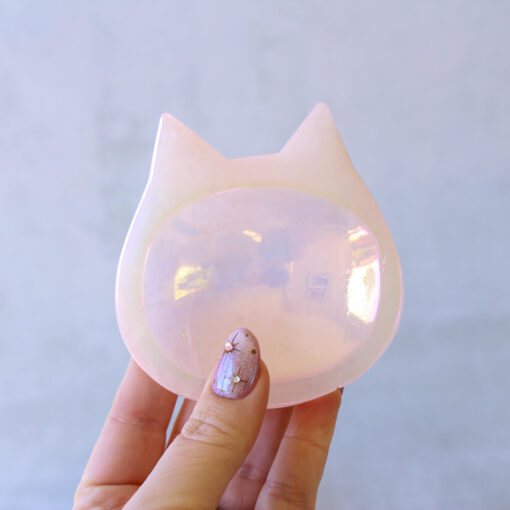 Aura Rose Quartz Cat Trinket Dish | Self-Love • Calm • Radiance - Image 6