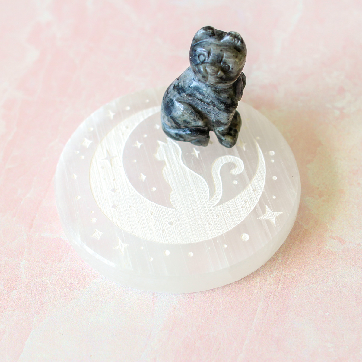 Selenite Charging Plate | Moon Cat - Image 4