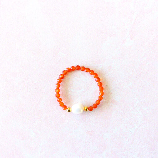 Dainty Crystal & Pearl Stretch Ring | Faceted | Stackable | 2 For $12 - Image 22