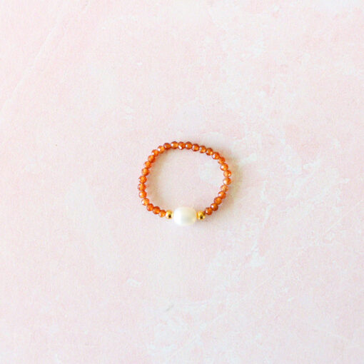 Dainty Crystal & Pearl Stretch Ring | Faceted | Stackable | 2 For $12 - Image 21