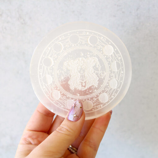 Selenite Charging Plate With Moon Goddess | Charge Your Crystal Bracelets - Image 5