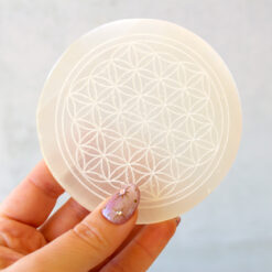 Alternative view of Selenite Charging Plate With Flower Of Life | Charge Your Crystal Bracelets