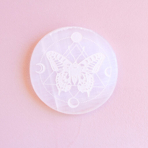 Selenite Charging Plate With Butterfly | Charge Your Crystal Bracelets - Image 6