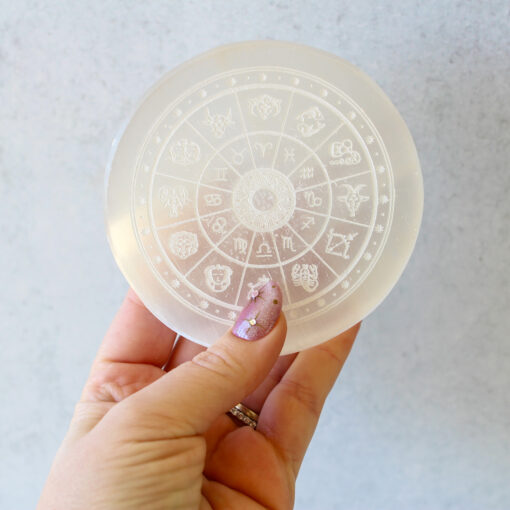 Selenite Plate With Zodiac Signs | Charge Your Crystal Bracelets - Image 6