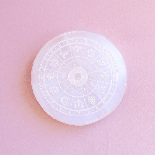 Selenite Plate With Zodiac Signs | Charge Your Crystal Bracelets - Image 5