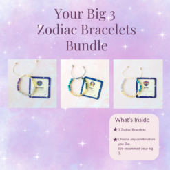 Your Big 3 Zodiac Crystal Bracelets Bundle, Sun, Moon and Rising Sign