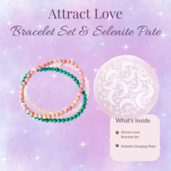 Attract Love Bracelet Set and Selenite Plate Bundle