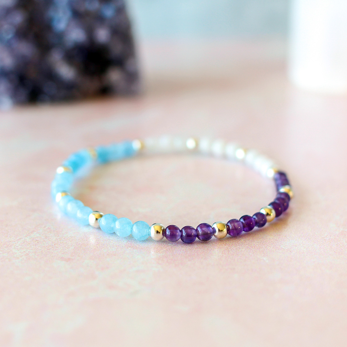Pisces Zodiac Sign Crystal Bracelet | Sun, Moon, Rising Signs | 4mm - Image 3