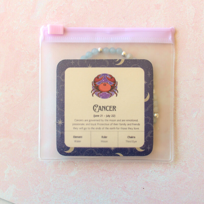 Cancer Rising Sign Crystal Cancer Zodiac Sign Crystal Bracelet | Sun, Moon, Rising Signs | 4mm ...