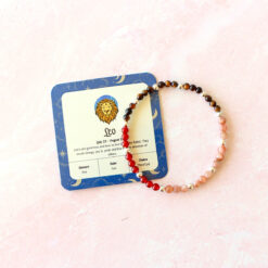 Leo Zodiac Sign Crystal Bracelet | Sun, Moon, Rising Signs | 4mm