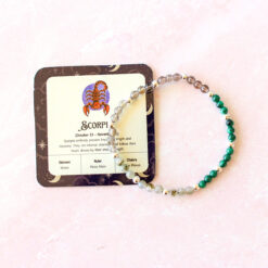 Scorpio Zodiac Sign Crystal Bracelet | Sun, Moon, Rising Signs | 4mm