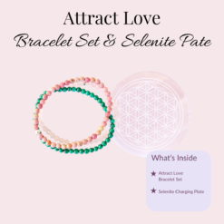 Attract Love Bracelet Set and Selenite Plate Bundle