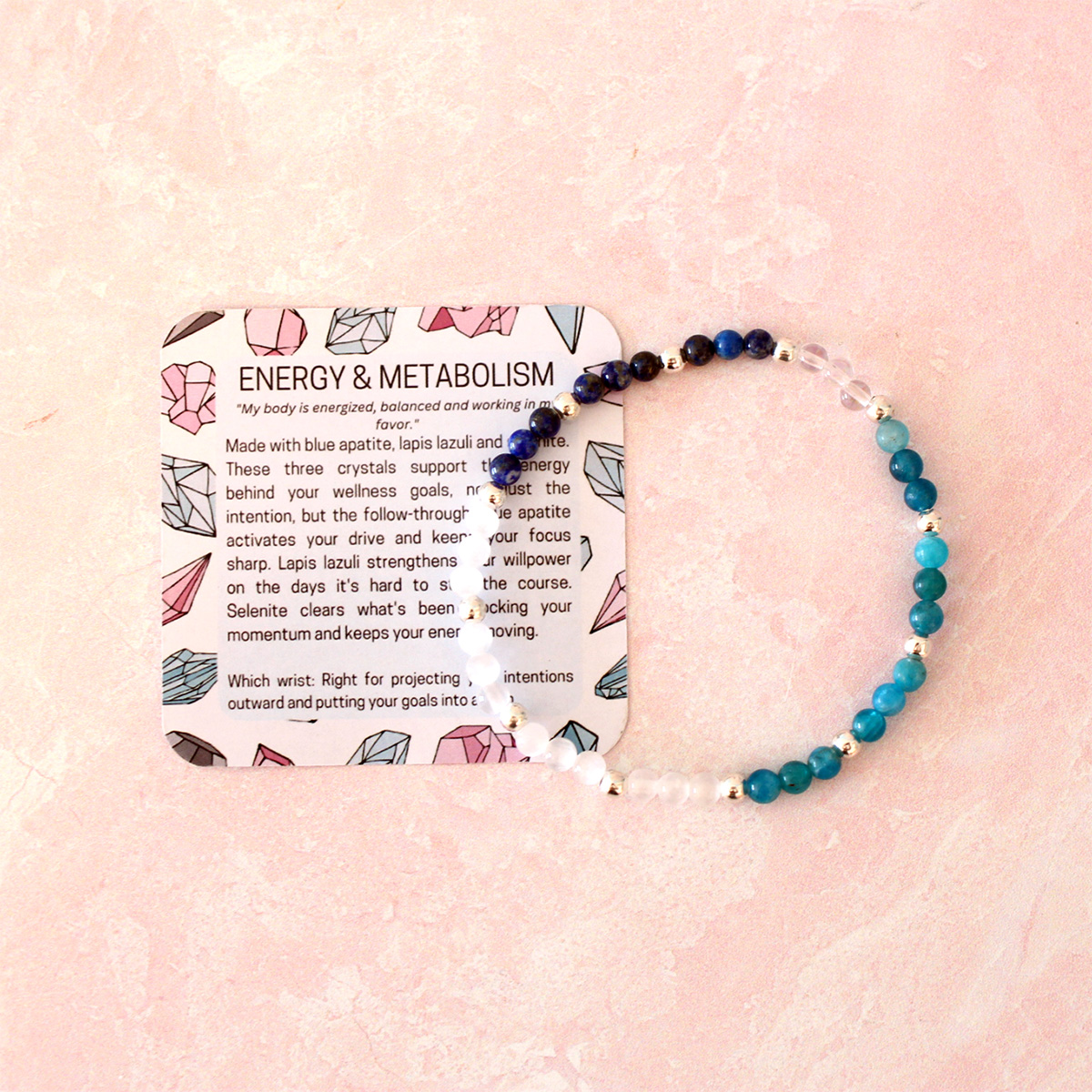 Energy And Metabolism Crystal Bracelet | Dainty 4 MM Beads - Image 2