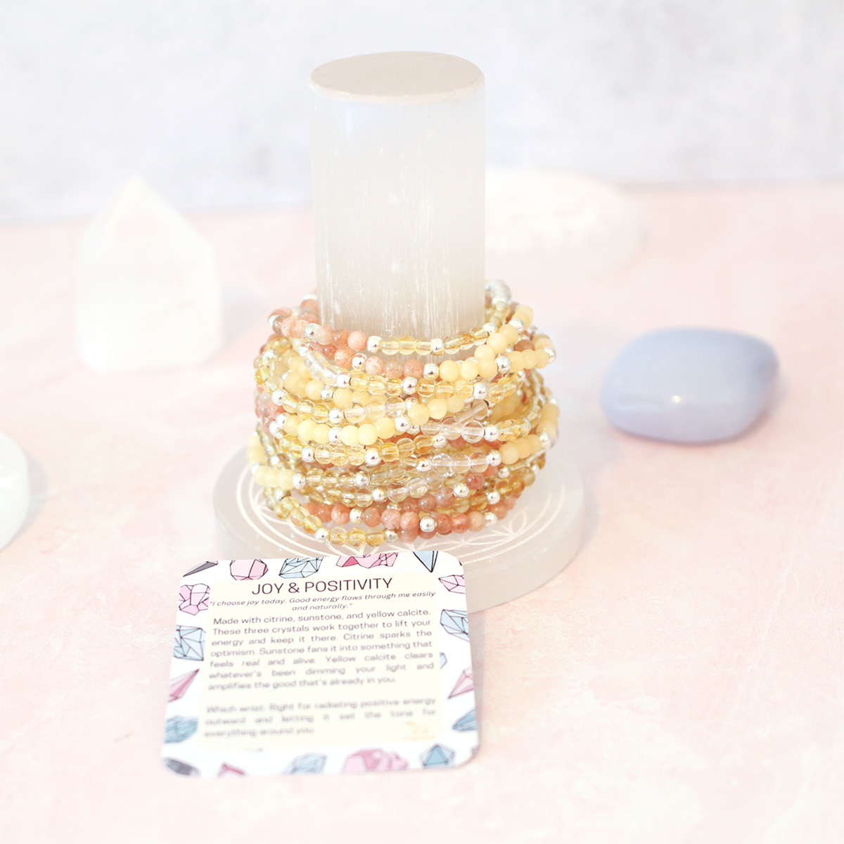Joy And Positivity Crystal Bracelet | Dainty 4 MM Beads - Image 4
