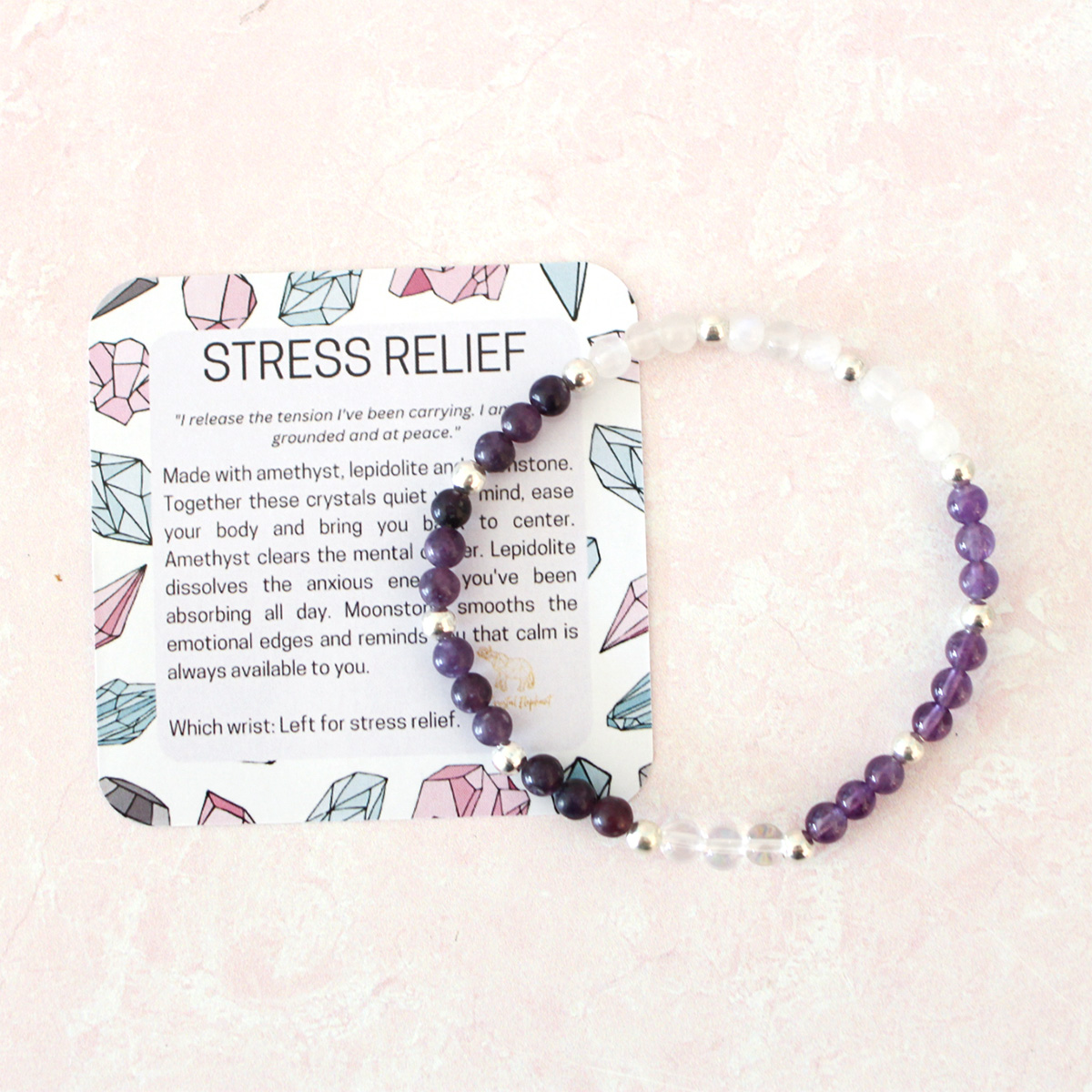 Stress Relief Crystal Bracelet | Dainty 4MM Beads - Image 2