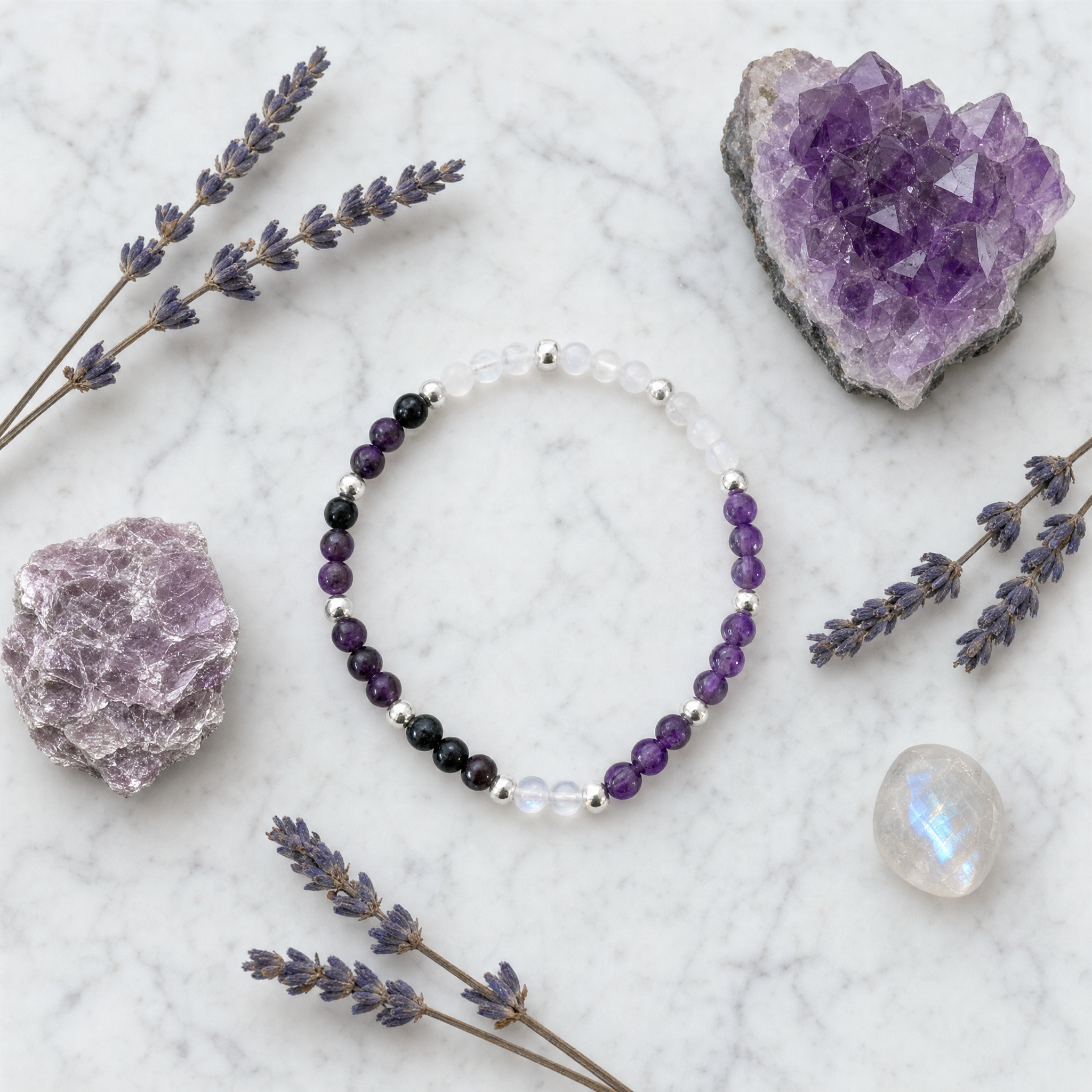 Stress Relief Crystal Bracelet | Dainty 4MM Beads - Image 3