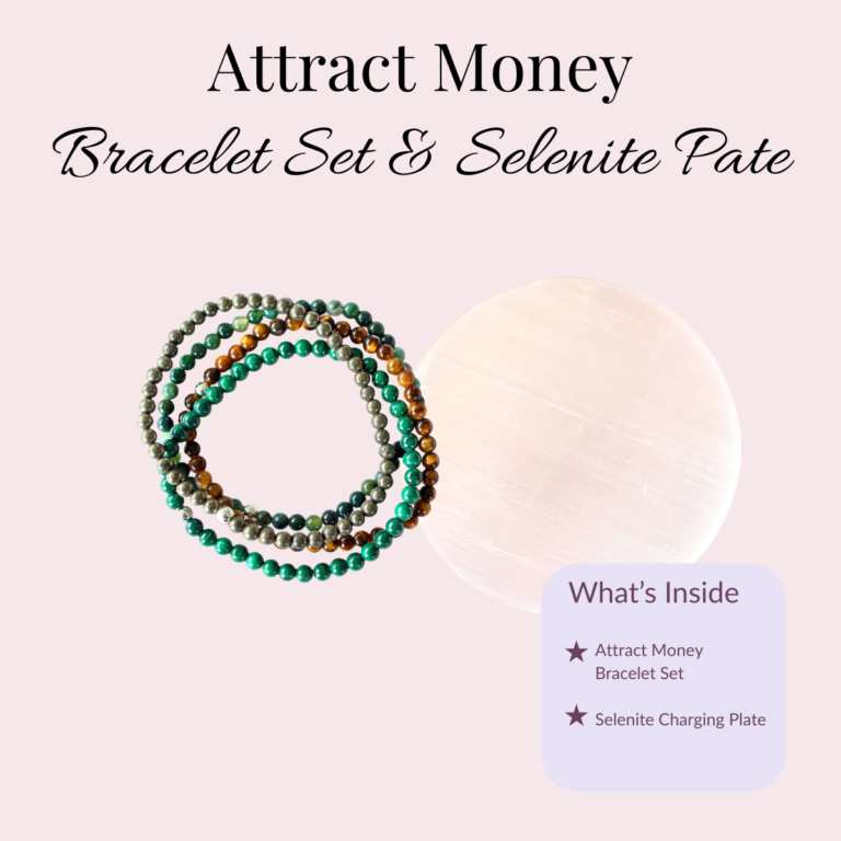 Attract Money set with selenite charging plate bundle