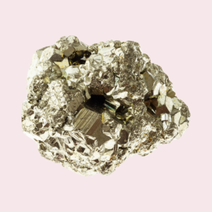 Polished pyrite stone with metallic gold facets